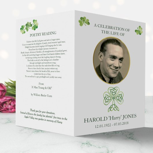 アイリッシュカトリック葬儀プログラム、メモリアル(紙) チラシ