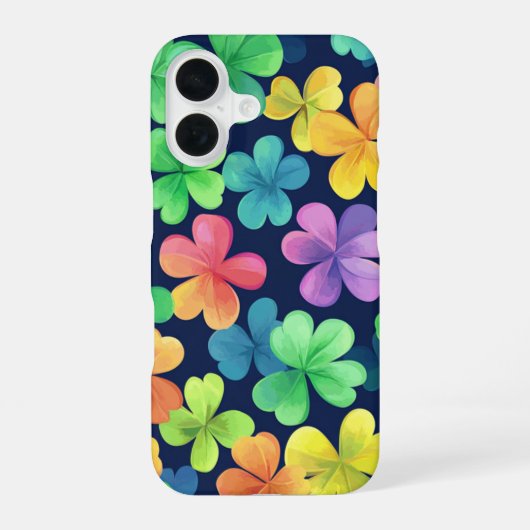 アイリッシュカラフルケルトのシャムロック iPhone 16ケース (裏面)