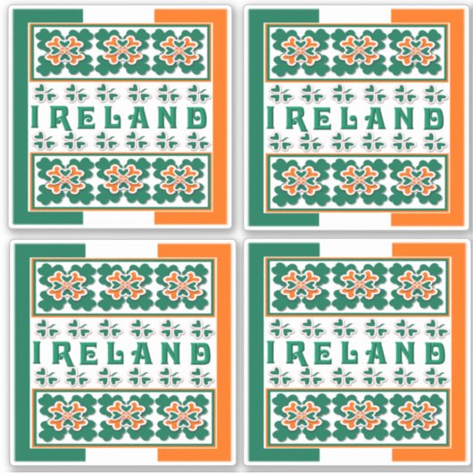 アイリッシュカラフルシャムロックデザインコンター シール (正面)