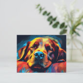 アイリッシュカラフルセッター眠る ポストカード (スタンド正面)