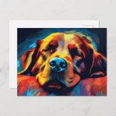 アイリッシュカラフルセッター眠る ポストカード (正面/裏面)