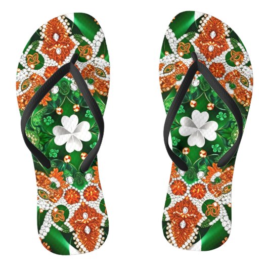 アイリッシュカラーの大人のスリムストラップ ビーチサンダル (ソール)