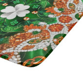 アイリッシュカラーの小さなガラスのカッティングボード カッティングボード (角)