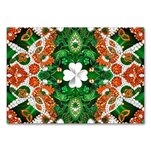 アイリッシュカラーの特別なテーブルカード テーブルナンバー (正面)