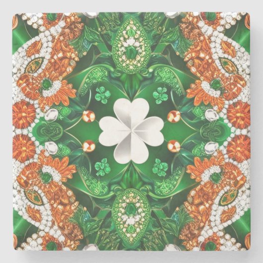 アイリッシュカラーの特別な石コースター ストーンコースター (正面)