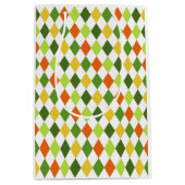 アイリッシュカラーSt patricks dayハーレキンフェスティバルおもしろい ミディアムペーパーバッグ (正面)