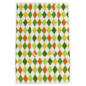 アイリッシュカラーSt patricks dayハーレキンフェスティバルおもしろい ミディアムペーパーバッグ (裏面)