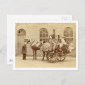アイリッシュカートとウマ1800年代 ポストカード (正面/裏面)