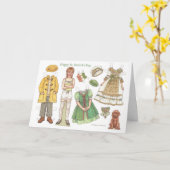 アイリッシュガール聖パトリックの日紙の人形カード カード (黄色い花)