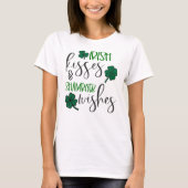 アイリッシュキスとシャムロックの願い Tシャツ (正面)