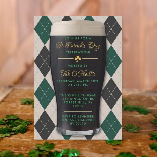 アイリッシュギネスピントサンパトリックの日パーティー 招待状