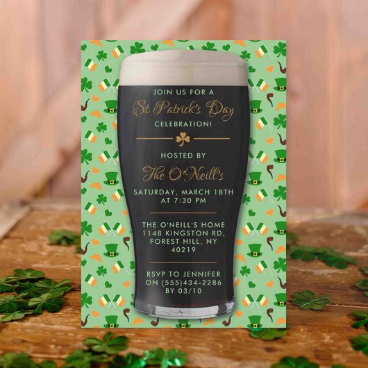 アイリッシュギネスピントサンパトリックの日パーティー 招待状