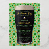 アイリッシュギネスピントサンパトリックの日実在パーティー 箔招待状 (正面)