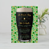 アイリッシュギネスピントサンパトリックの日実在パーティー 箔招待状 (立ち正面)