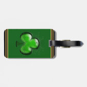アイリッシュギフトシャムロックグリーンカスタムパーソナライズされた ラゲッジタグ (裏面横)