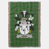 アイリッシュギブズコートオブアームズ家紋アイルランド スローブランケット (正面縦)