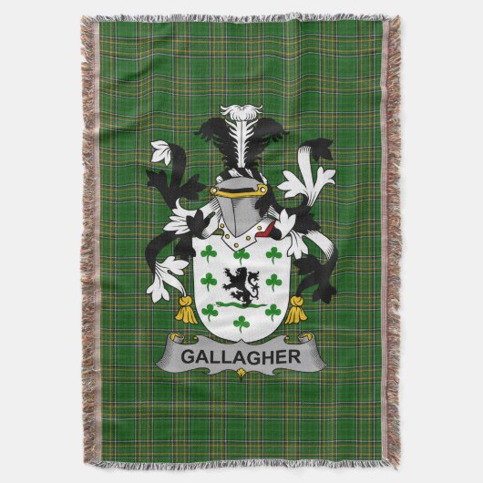 アイリッシュギャラガーまたはO_ギャラガーコートオブアームズ スローブランケット (正面縦)