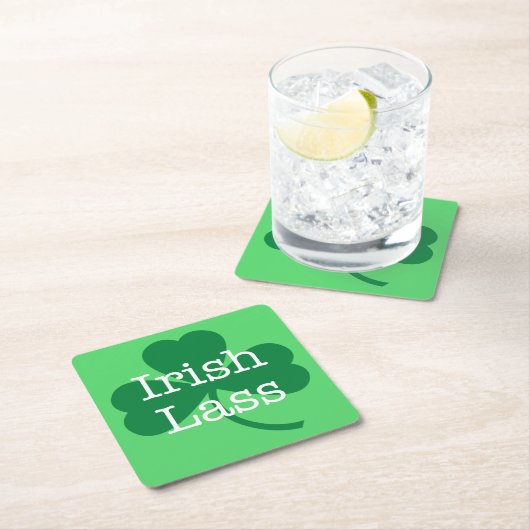 アイリッシュクラスグリーンシャームロックセントパトリックの日パーティー スクエアペーパーコースター (インサイチュ)