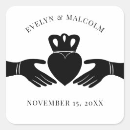 アイリッシュクラダグシンプルリングや輪白黒結婚ズ スクエアシール