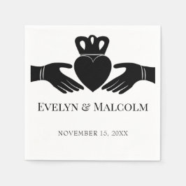 アイリッシュクラダグシンプルリングや輪白黒結婚ズ スタンダードカクテルナプキン