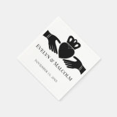 アイリッシュクラダグシンプルリングや輪白黒結婚ズ スタンダードカクテルナプキン (角)