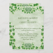 アイリッシュクラダグリングや輪シャムロックス&ケルト系ラブノット セーブザデート (正面/裏面)