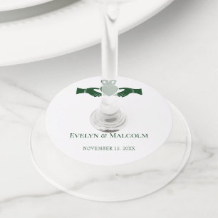 アイリッシュクラダグリングや輪シンプルグラフィックグリーン結婚ズ ワイングラスタグ