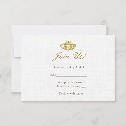 アイリッシュクラダグリングや輪応答カード 出欠カード (正面)