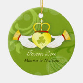 アイリッシュクラダグリングや輪結婚のニューライウェズ写真 セラミックオーナメント (正面)