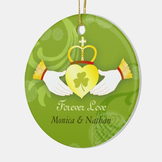 アイリッシュクラダグリングや輪結婚のニューライウェズ写真 セラミックオーナメント (左)