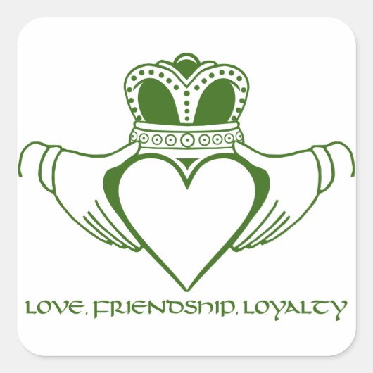 アイリッシュクラダグ記号スクエアステッカー スクエアシール (正面)