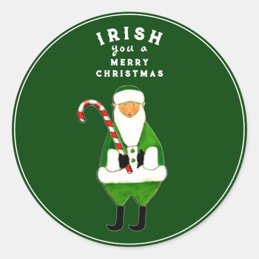 アイリッシュクリスクラシックスマスラウンドステッカー ラウンドシール (正面)