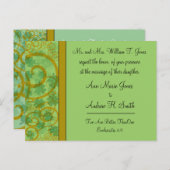 アイリッシュクリスチャン結婚式招待状ブルーグリーン インビテーションポストカード (正面/裏面)