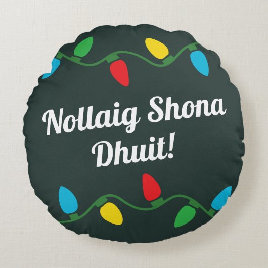 アイリッシュクリスマスデコール枕 ラウンドクッション (正面)