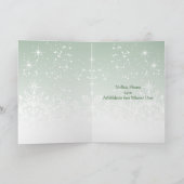 アイリッシュクリスマス、雪の緑のモミの木 シーズンカード (内部)