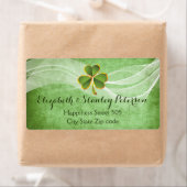 アイリッシュクローバーと白いベール緑色のアイリッシュ結婚ズ ラベル (インサイチュ)