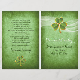 アイリッシュクローバーと結婚ベールの緑のプログラム