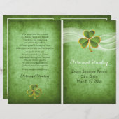 アイリッシュクローバーと結婚ベールの緑のプログラム (正面/裏面)