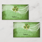 アイリッシュクローバー&ヴェイルグリーンアイリッシュ結婚ズ座席表 プレイスカード (正面/裏面)