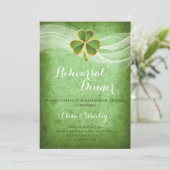 アイリッシュクローバー&結婚ベールのリハーサルディナー 招待状 (スタンド正面)