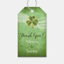 アイリッシュクローバー&結婚ベールの感謝 ギフトタグ