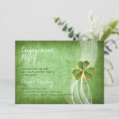アイリッシュクローバー&結婚ヴェール婚約パーティ 招待状 (スタンド正面)