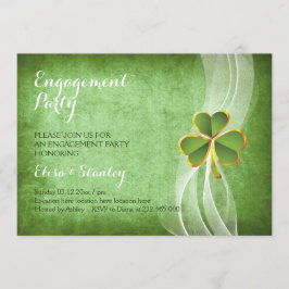 アイリッシュクローバー&結婚ヴェール婚約パーティ 招待状