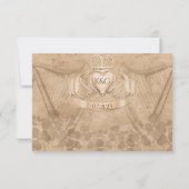 アイリッシュク伝統的ラダグリングや輪シャムロック&ハープ 招待状 (裏面)