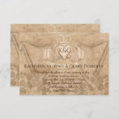 アイリッシュク伝統的ラダグリングや輪シャムロック&ハープ 招待状 (正面/裏面)