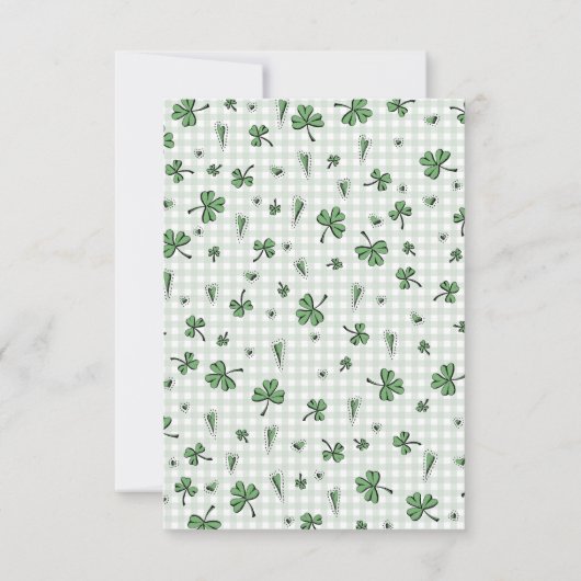 アイリッシュグリーンクローバーズとハート子供の誕生日 サンキューカード (裏面)