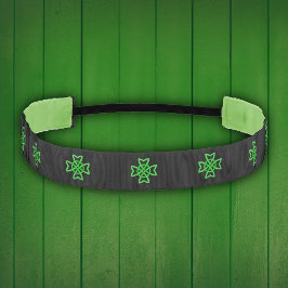 アイリッシュグリーンケルト結び目模様 アスレチックヘッドバンド