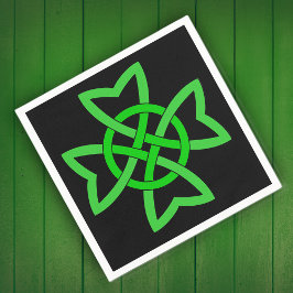 アイリッシュグリーンケルト結び目模様 スタンダードカクテルナプキン