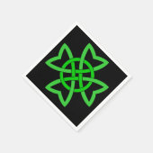 アイリッシュグリーンケルト結び目模様 スタンダードカクテルナプキン (角)