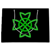 アイリッシュグリーンケルト結び目模様 ラージペーパーバッグ (正面)